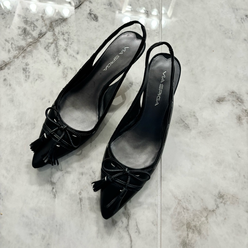 Via Spiga sling back black pumps